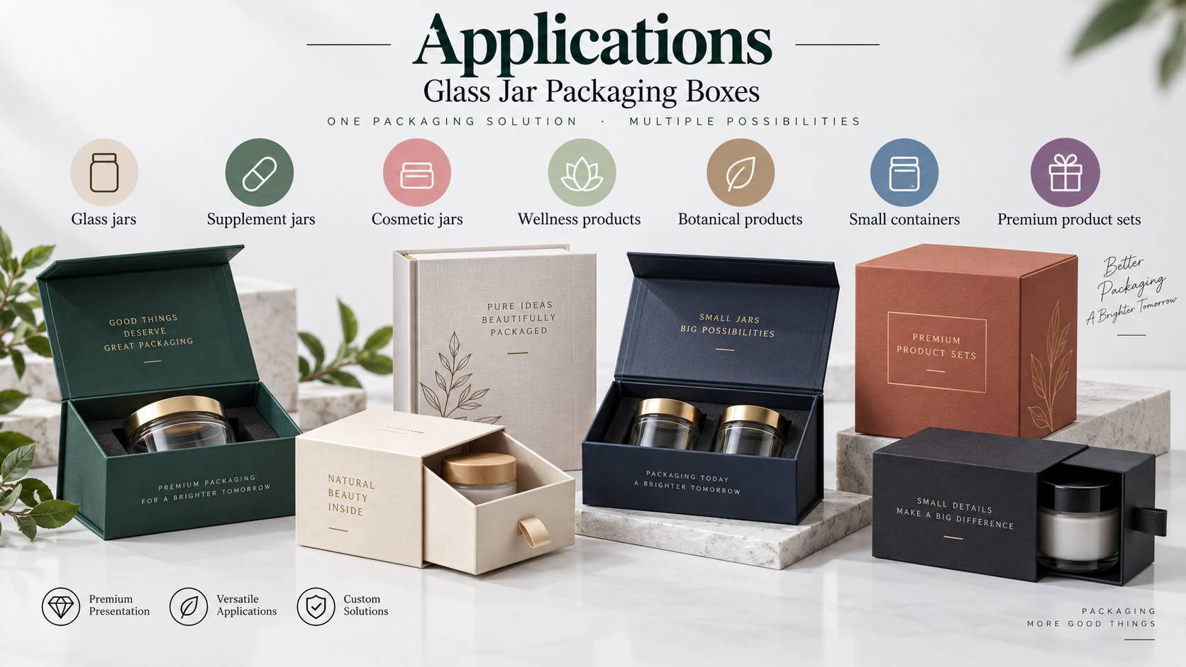 magnetic glass jar packaging box 1g
